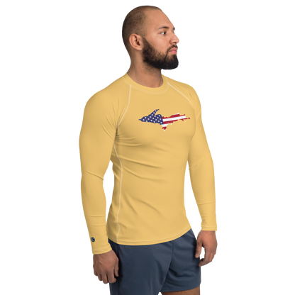 Michigan Upper Peninsula Rash Guard (w/ UP USA Flag) | Men's - Citrine