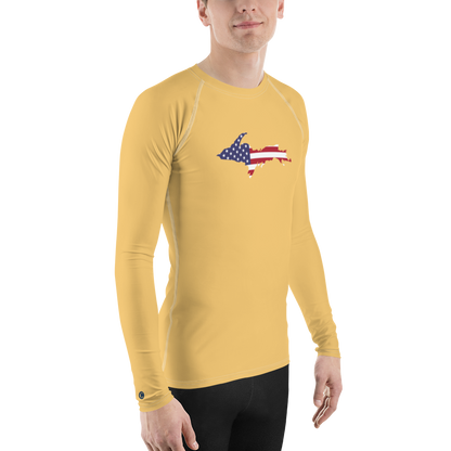 Michigan Upper Peninsula Rash Guard (w/ UP USA Flag) | Men's - Citrine