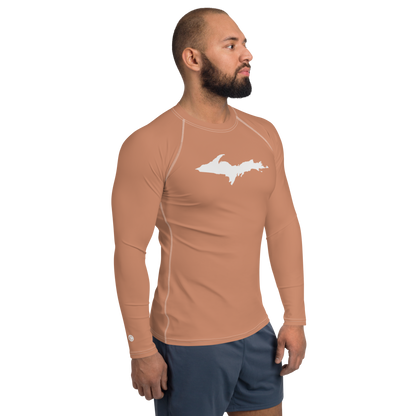 Michigan Upper Peninsula Rash Guard (w/ UP Outline) | Men's - Copper Color