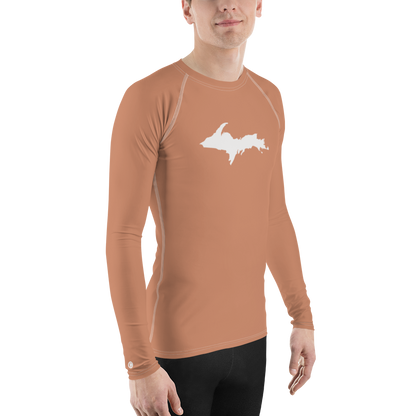 Michigan Upper Peninsula Rash Guard (w/ UP Outline) | Men's - Copper Color