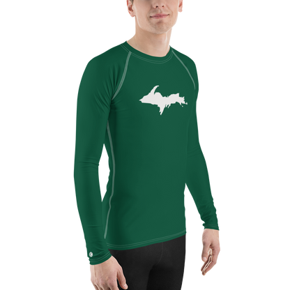 Michigan Upper Peninsula Rash Guard (w/ UP Outline) | Men's - Superior Green