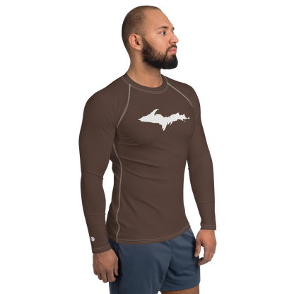 Michigan Upper Peninsula Rash Guard (w/ UP Outline) | Men's - Hickory Color