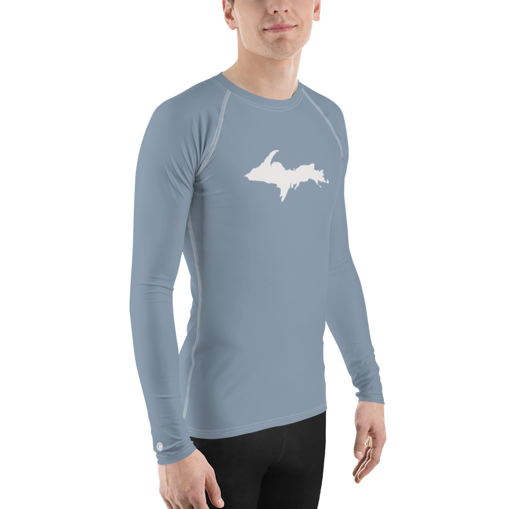 Michigan Upper Peninsula Rash Guard (w/ UP Outline) | Men's - B-24 Grey