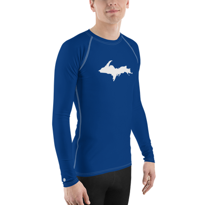 Michigan Upper Peninsula Rash Guard (w/ UP Outline) | Men's - Dearborn Blue