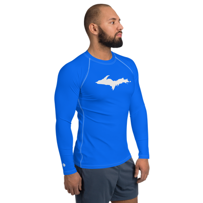 Michigan Upper Peninsula Rash Guard (w/ UP Outline) | Men's -  Motor Town Blue