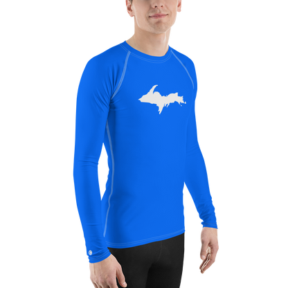 Michigan Upper Peninsula Rash Guard (w/ UP Outline) | Men's -  Motor Town Blue