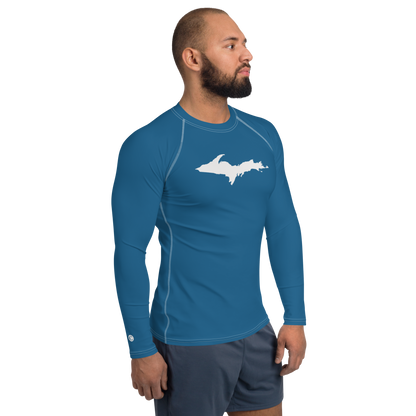 Michigan Upper Peninsula Rash Guard (w/ UP Outline) | Men's - Blueberry