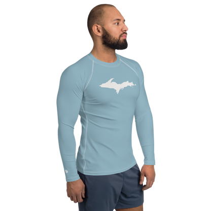 Michigan Upper Peninsula Rash Guard (w/ UP Outline) | Men's - Opal Blue