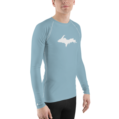 Michigan Upper Peninsula Rash Guard (w/ UP Outline) | Men's - Opal Blue