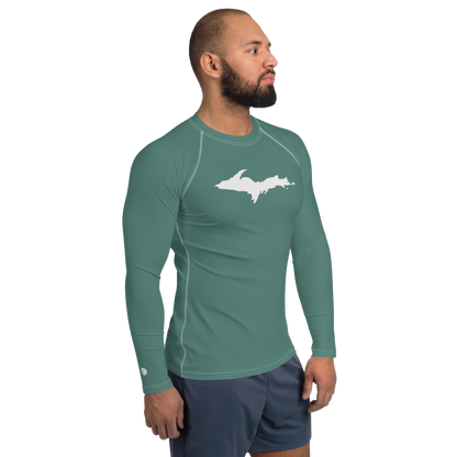 Michigan Upper Peninsula Rash Guard (w/ UP Outline) | Men's - Copper Green