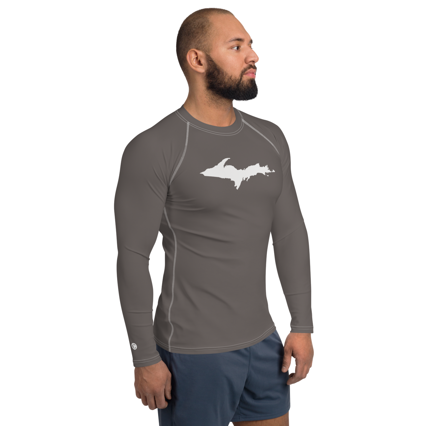 Michigan Upper Peninsula Rash Guard (w/ UP Outline) | Men's - Warren Tank Grey