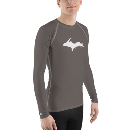 Michigan Upper Peninsula Rash Guard (w/ UP Outline) | Men's - Warren Tank Grey