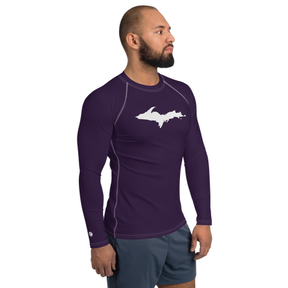 Michigan Upper Peninsula Rash Guard (w/ UP Outline) | Men's - Blackcurrant