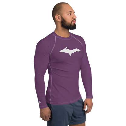 Michigan Upper Peninsula Rash Guard (w/ UP Outline) | Men's - Plum