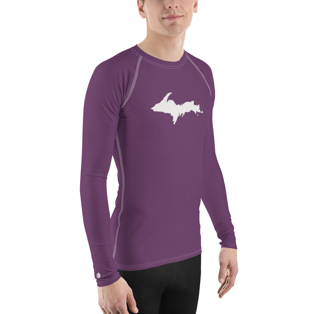 Michigan Upper Peninsula Rash Guard (w/ UP Outline) | Men's - Plum