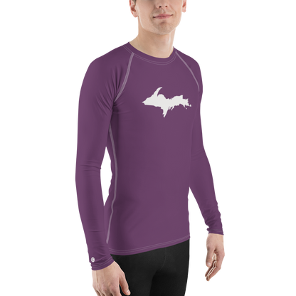 Michigan Upper Peninsula Rash Guard (w/ UP Outline) | Men's - Plum