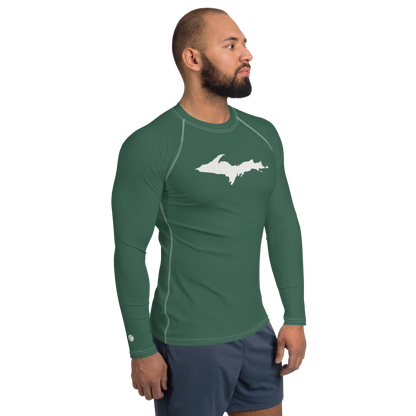 Michigan Upper Peninsula Rash Guard (w/ UP Outline) | Men's - Ginger Ale Green