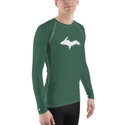 Michigan Upper Peninsula Rash Guard (w/ UP Outline) | Men's - Ginger Ale Green