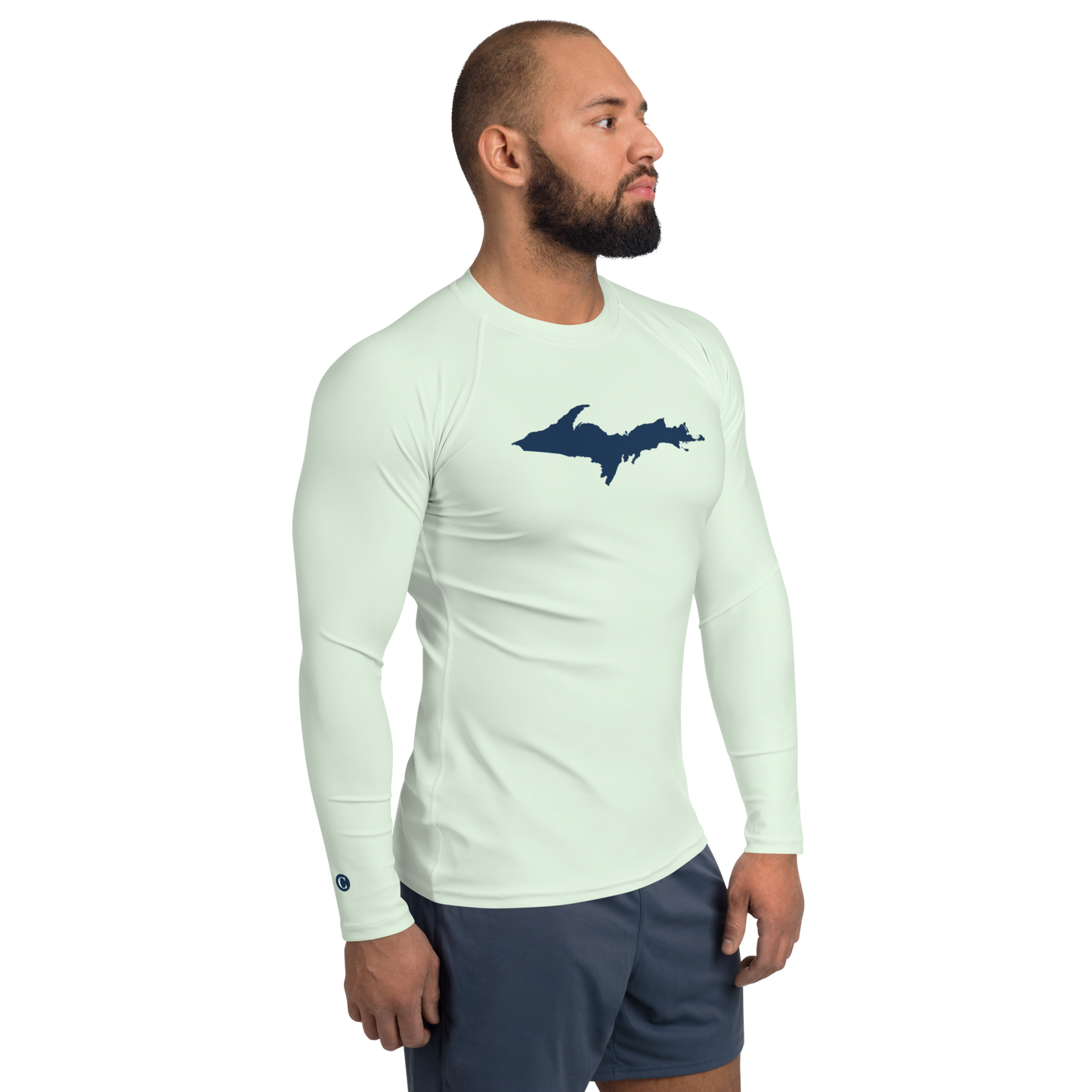 Michigan Upper Peninsula Rash Guard (w/ UP Outline) | Men's - Dew Green