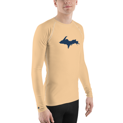 Michigan Upper Peninsula Rash Guard (w/ UP Outline) | Men's - Pale Apricot