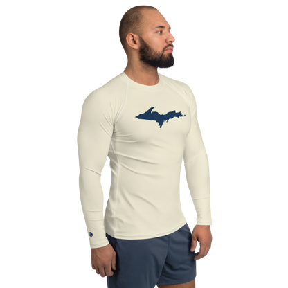 Michigan Upper Peninsula Rash Guard (w/ UP Outline) | Men's - Ivory