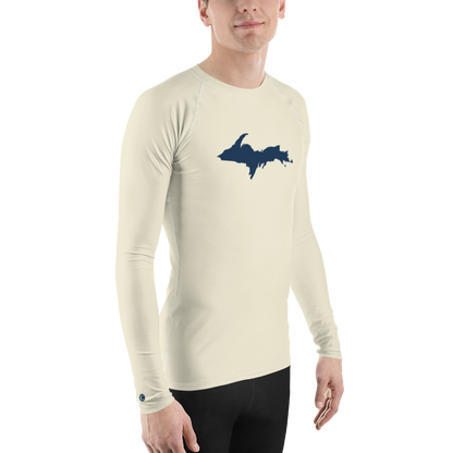 Michigan Upper Peninsula Rash Guard (w/ UP Outline) | Men's - Ivory