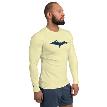 Michigan Upper Peninsula Rash Guard (w/ UP Outline) | Men's - Canary Yellow