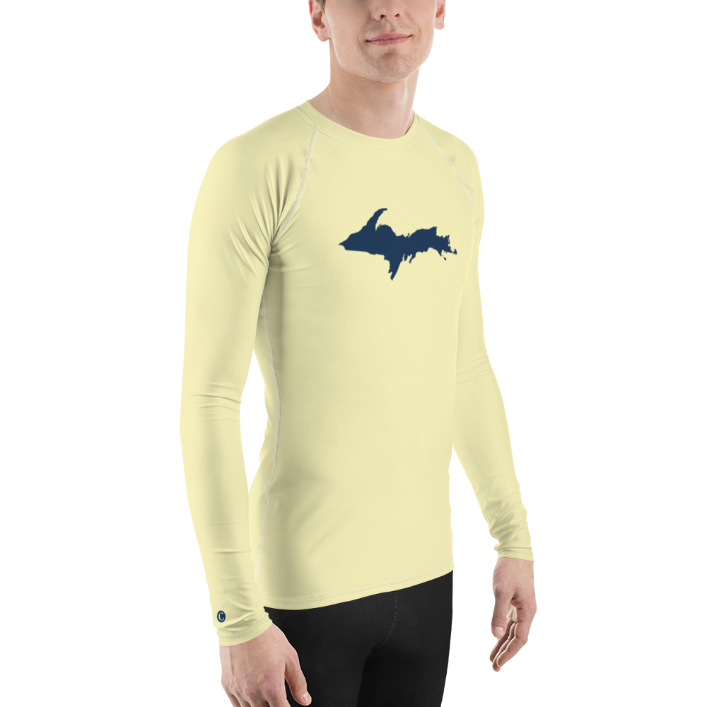 Michigan Upper Peninsula Rash Guard (w/ UP Outline) | Men's - Canary Yellow