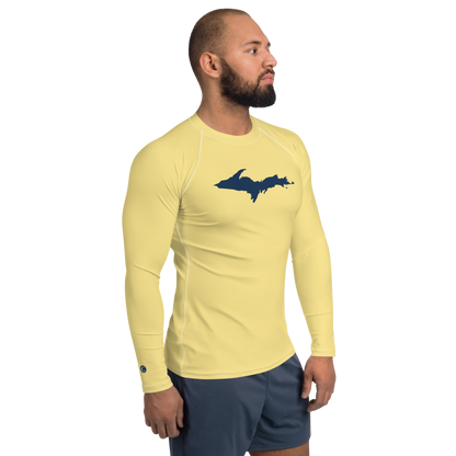 Michigan Upper Peninsula Rash Guard (w/ UP Outline) | Men's - Canary Yellow