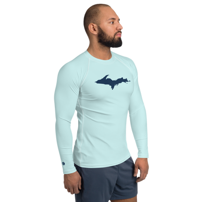 Michigan Upper Peninsula Rash Guard (w/ UP Outline) | Men's - Cyan