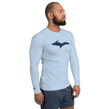 Michigan Upper Peninsula Rash Guard (w/ UP Outline) | Men's - Light Blue