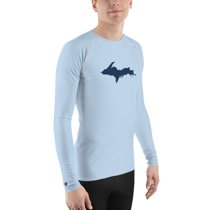 Michigan Upper Peninsula Rash Guard (w/ UP Outline) | Men's - Light Blue