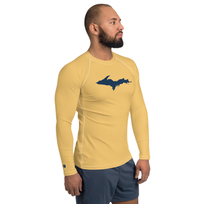 Michigan Upper Peninsula Rash Guard (w/ UP Outline) | Men's - Citrine