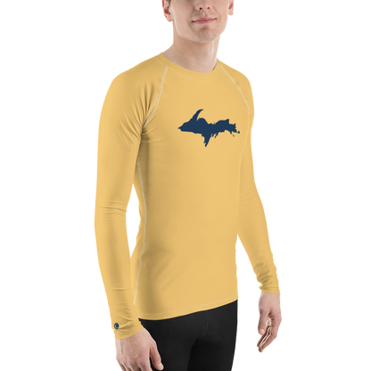 Michigan Upper Peninsula Rash Guard (w/ UP Outline) | Men's - Citrine