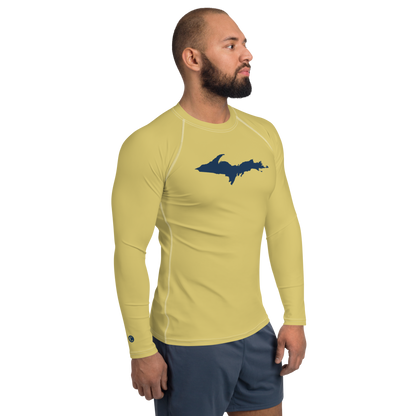 Michigan Upper Peninsula Rash Guard (w/ UP Outline) | Men's - Plum Yellow