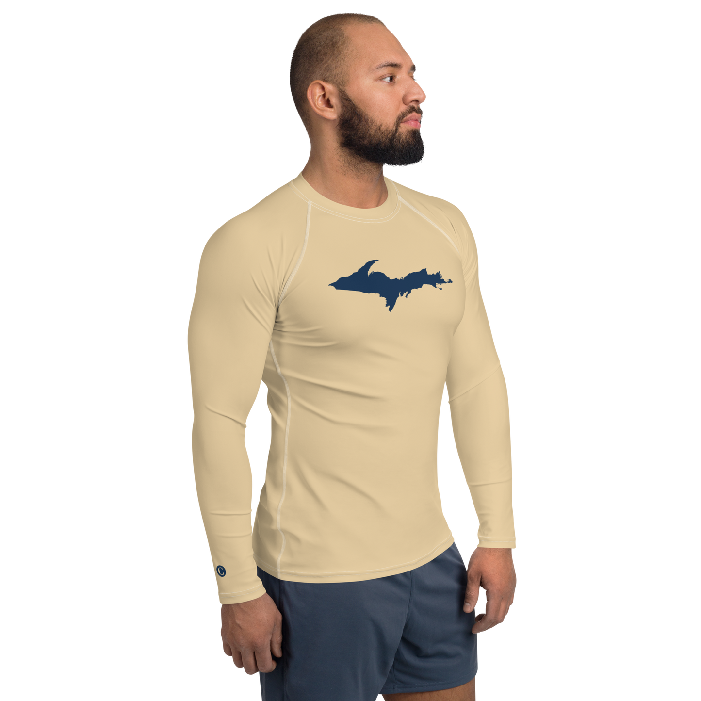 Michigan Upper Peninsula Rash Guard (w/ UP Outline) | Men's - Maple Color