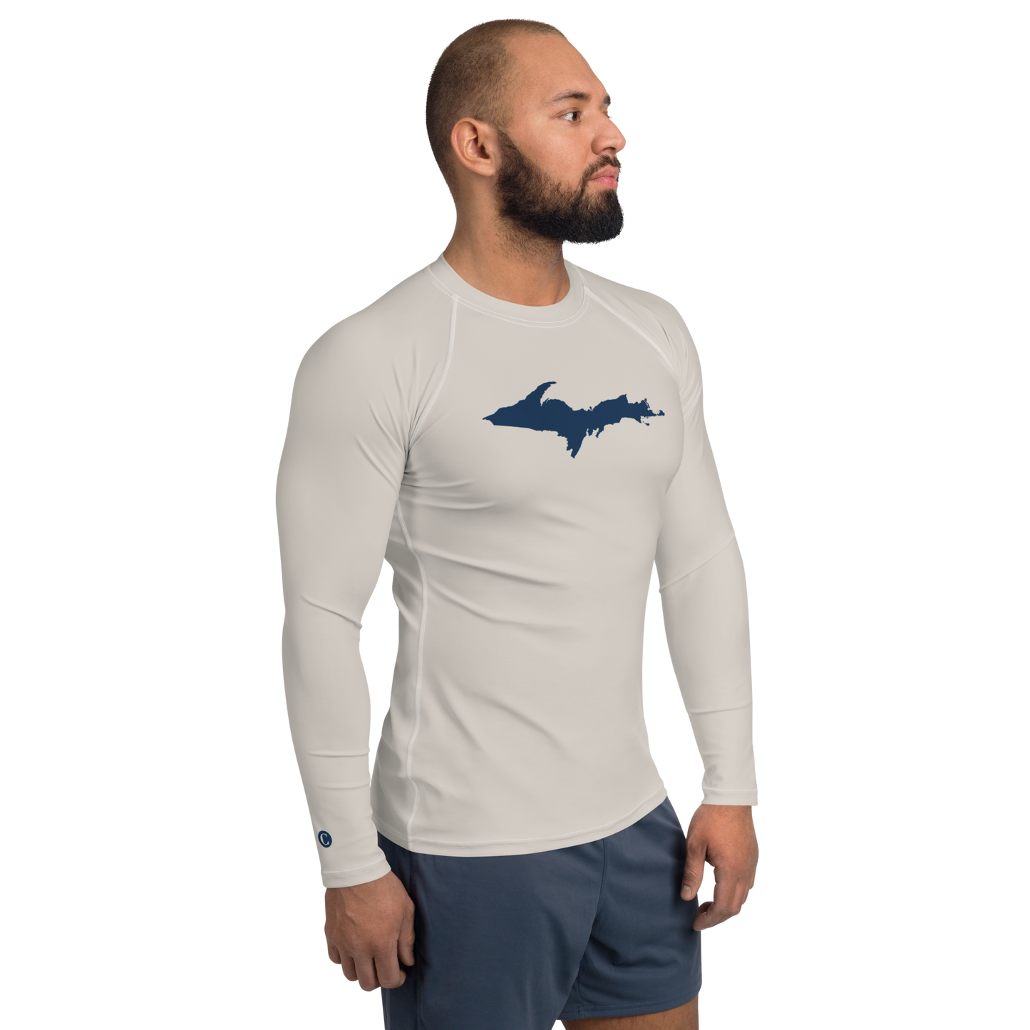 Michigan Upper Peninsula Rash Guard (w/ UP Outline) | Men's - Canvas Color