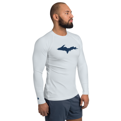 Michigan Upper Peninsula Rash Guard (w/ UP Outline) | Men's - Gossy White