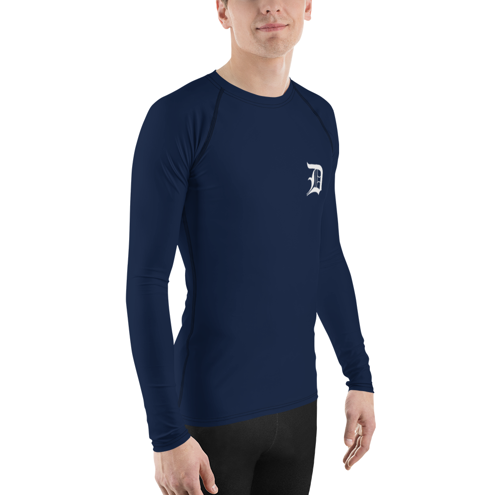 Detroit 'Old English D' Rash Guard | Men's - Navy