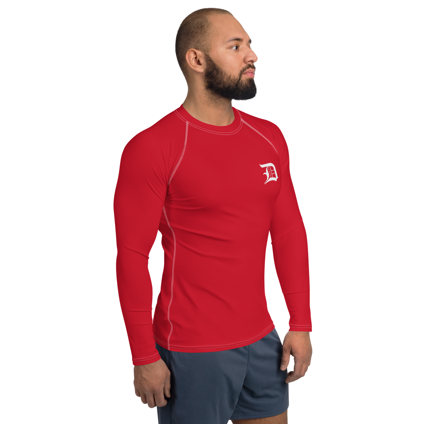 Detroit 'Old English D' Rash Guard | Men's - Aliform Red