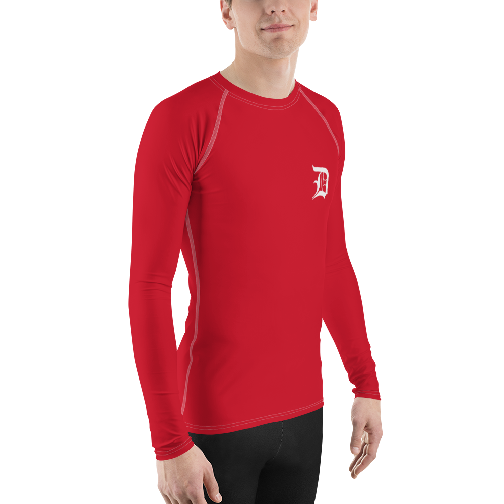 Detroit 'Old English D' Rash Guard | Men's - Aliform Red