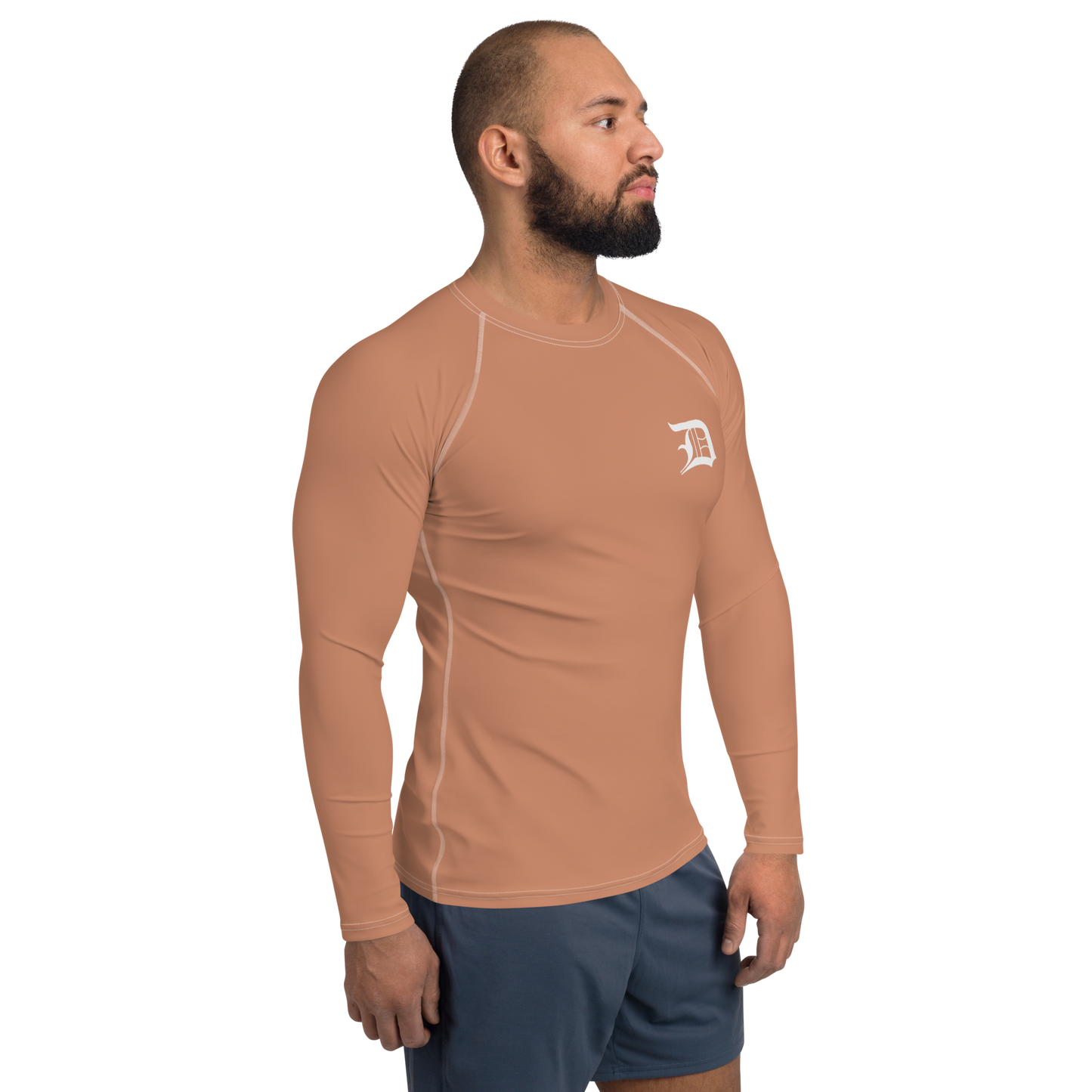 Detroit 'Old English D' Rash Guard | Men's - Copper Color