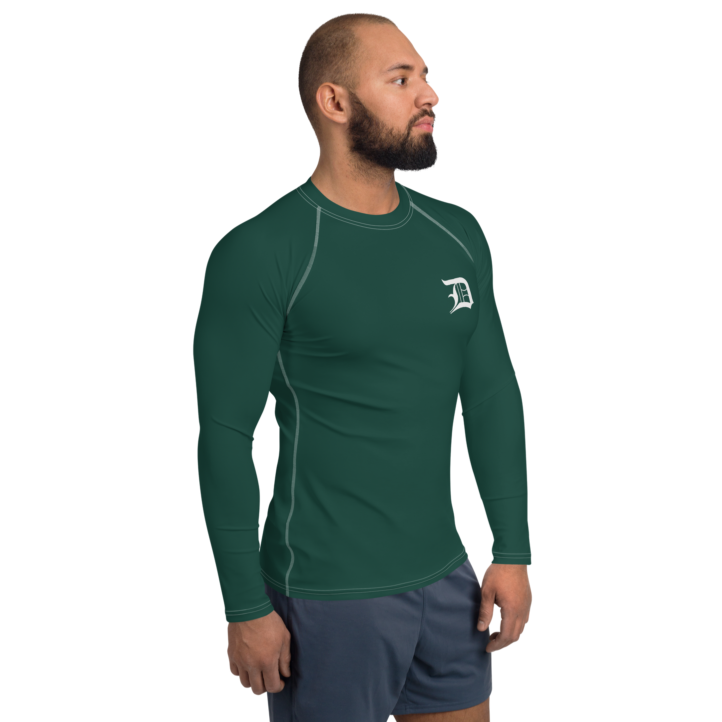 Detroit 'Old English D' Rash Guard | Men's - Laconic Green