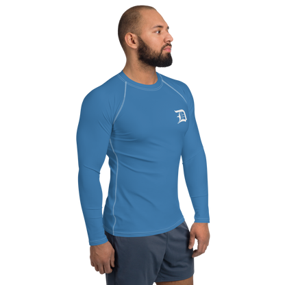 Detroit 'Old English D' Rash Guard | Men's - Lake Superior Blue