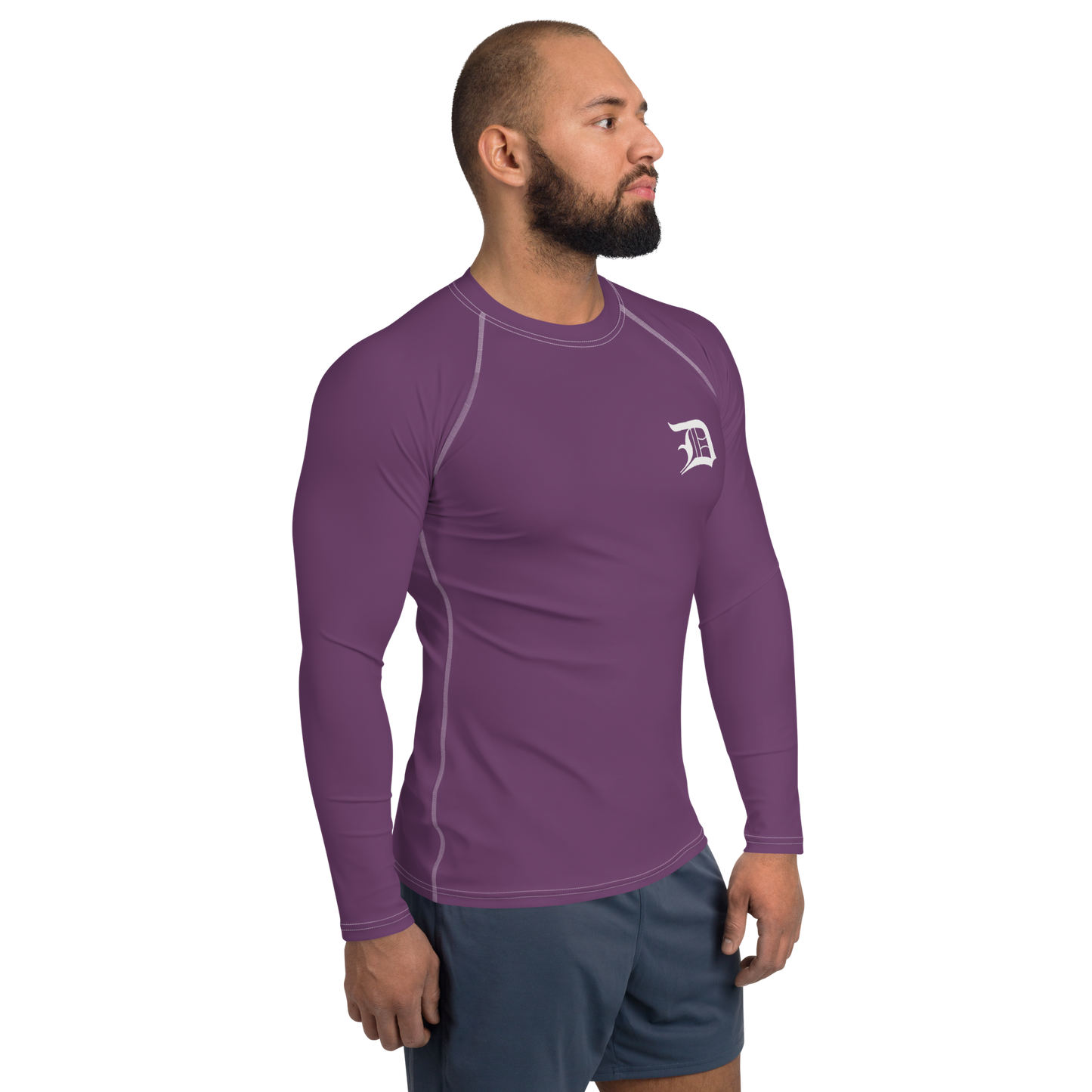 Detroit 'Old English D' Rash Guard | Men's - Plum