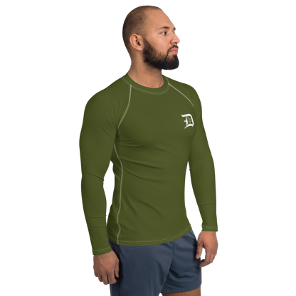 Detroit 'Old English D' Rash Guard | Men's - Army Green