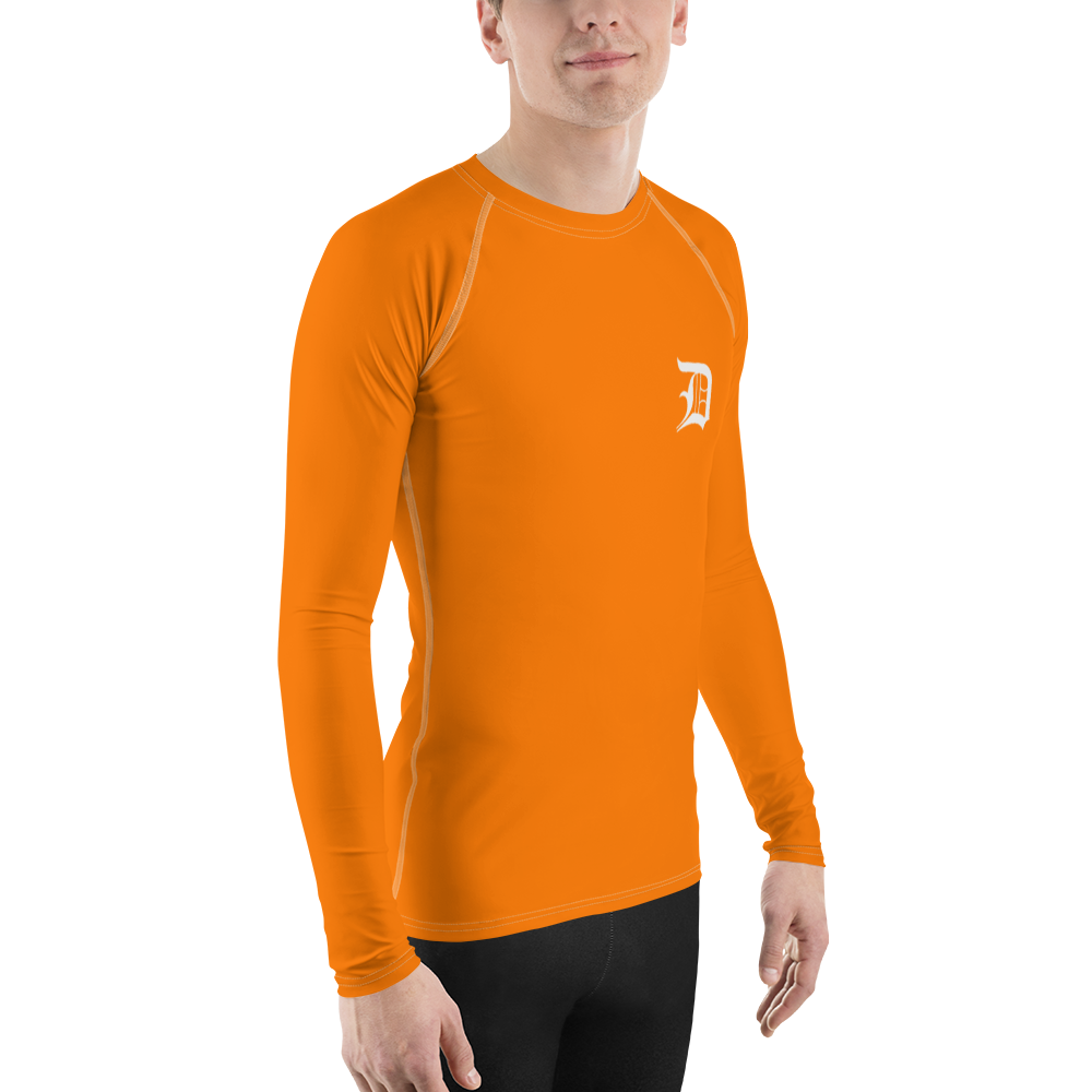 Detroit 'Old English D' Rash Guard | Men's - Safety Orange