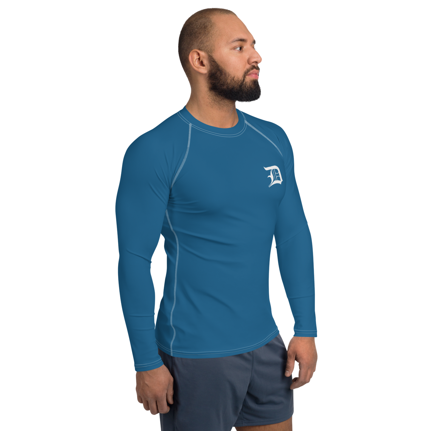 Detroit 'Old English D' Rash Guard | Men's - Blueberry