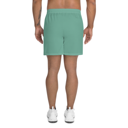 Michigan Upper Peninsula Athletic Shorts (w/ UP USA Flag) | Men's - Metallic Mint Green