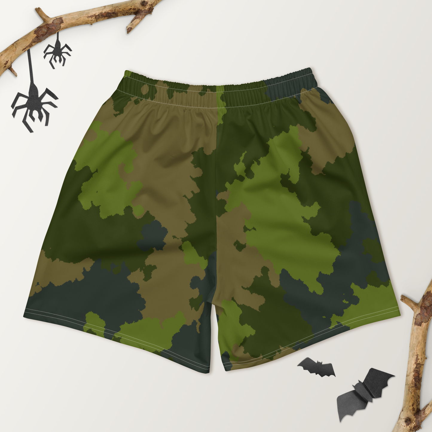 Michigan Upper Peninsula Athletic Shorts (w/ UP USA Flag) | Men's - Woodland Camo